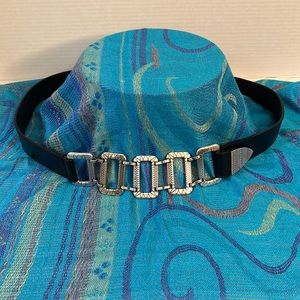 Chico’s Lovely genuine leather belt with heavy silver accents